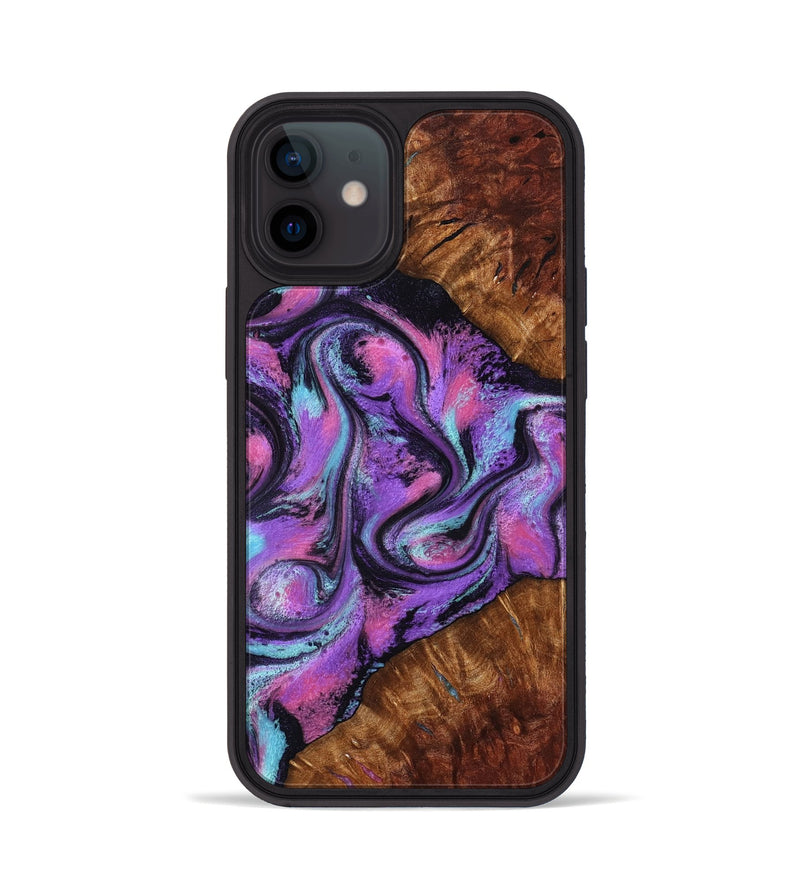 iPhone 12 Wood Phone Case - Ella (Purple, 801441)