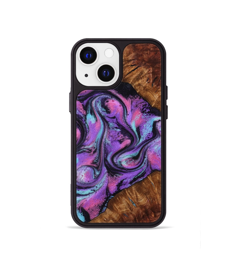iPhone 13 mini Wood Phone Case - Ella (Purple, 801441)