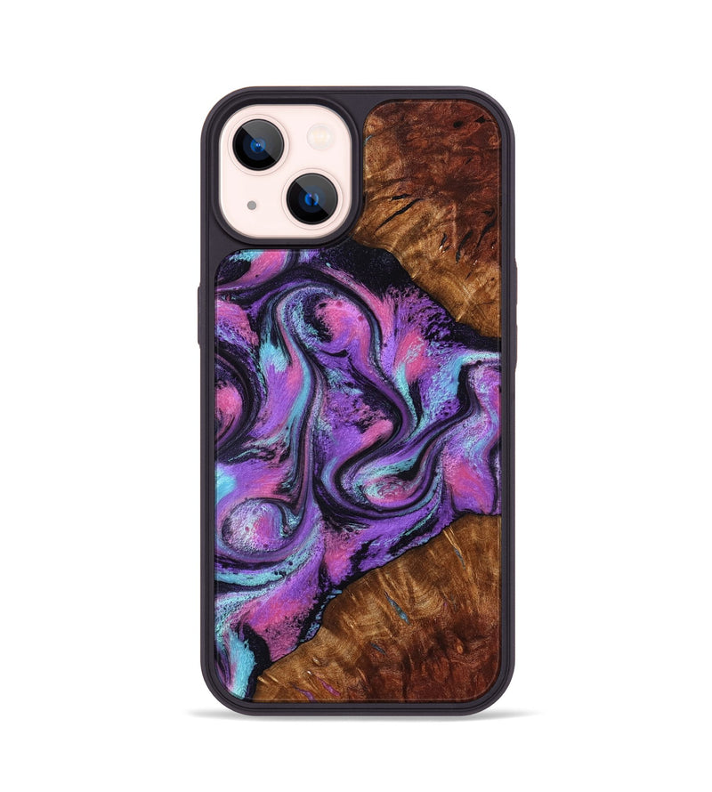 iPhone 14 Wood Phone Case - Ella (Purple, 801441)