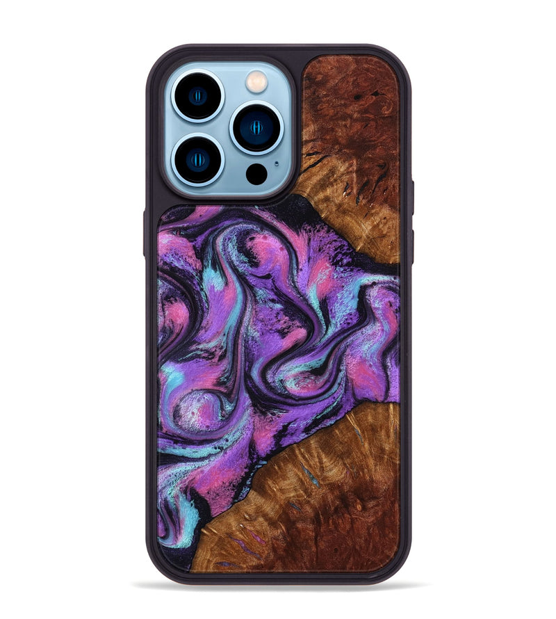 iPhone 14 Pro Max Wood Phone Case - Ella (Purple, 801441)
