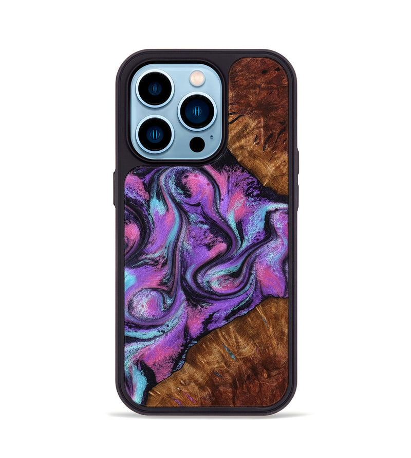 iPhone 14 Pro Wood Phone Case - Ella (Purple, 801441)