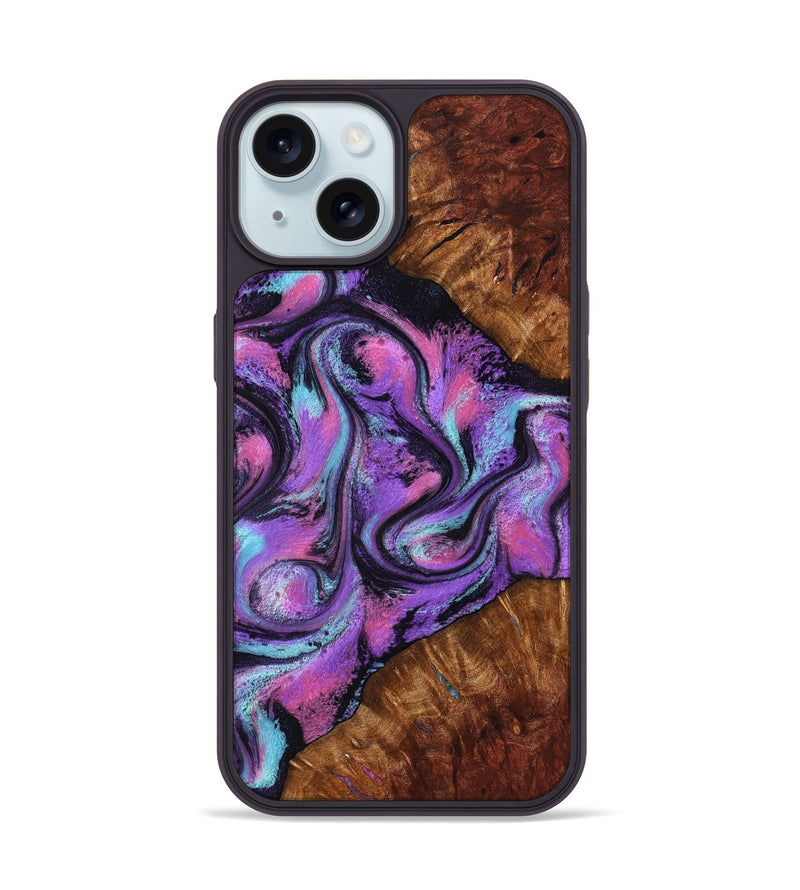 iPhone 15 Wood Phone Case - Ella (Purple, 801441)