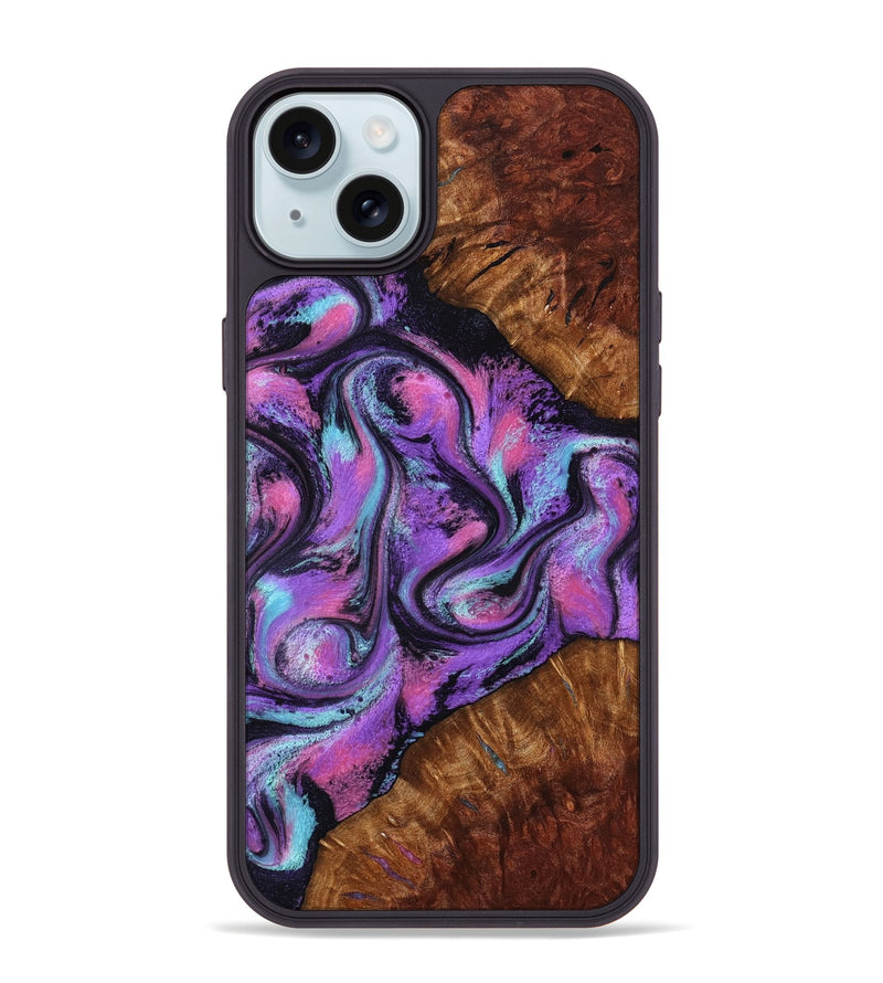 iPhone 15 Plus Wood Phone Case - Ella (Purple, 801441)