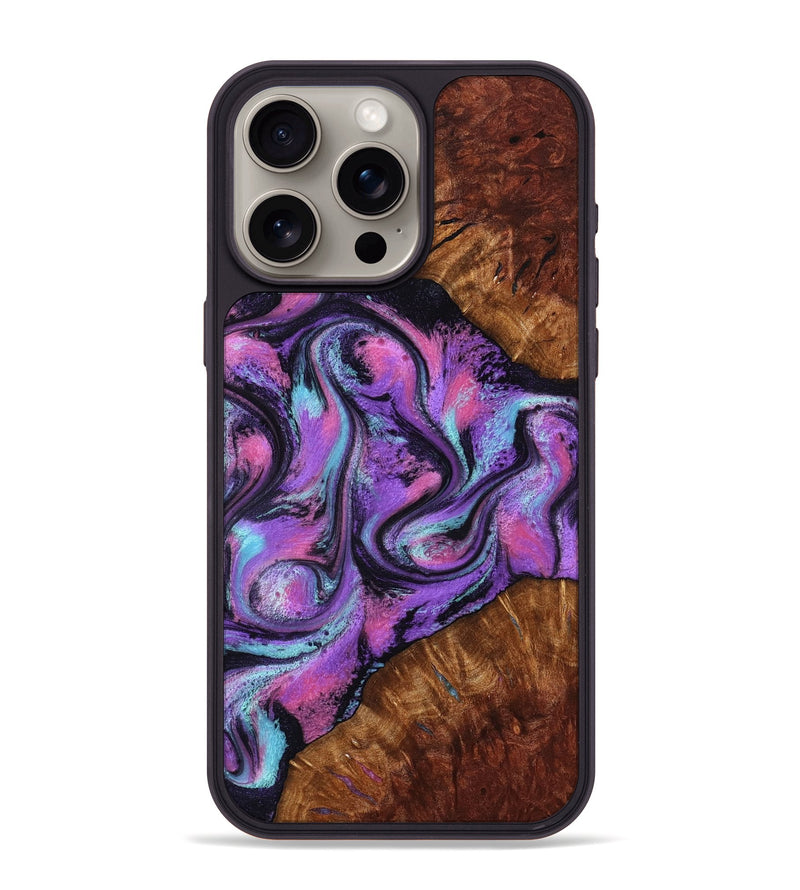 iPhone 15 Pro Max Wood Phone Case - Ella (Purple, 801441)