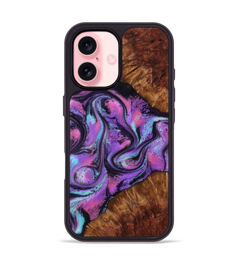 iPhone 16 Wood Phone Case - Ella (Purple, 801441)