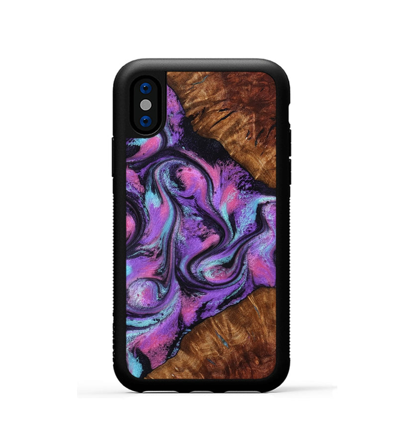 iPhone Xs Wood Phone Case - Ella (Purple, 801441)
