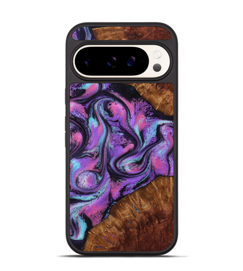 Pixel 9 Wood Phone Case - Ella (Purple, 801441)