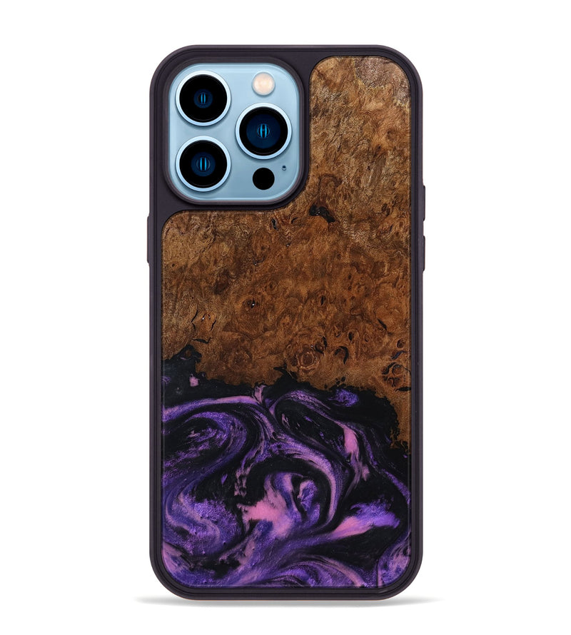 iPhone 14 Pro Max Wood Phone Case - Alexis (Purple, 801443)
