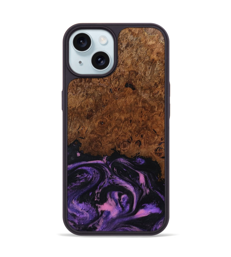 iPhone 15 Wood Phone Case - Alexis (Purple, 801443)