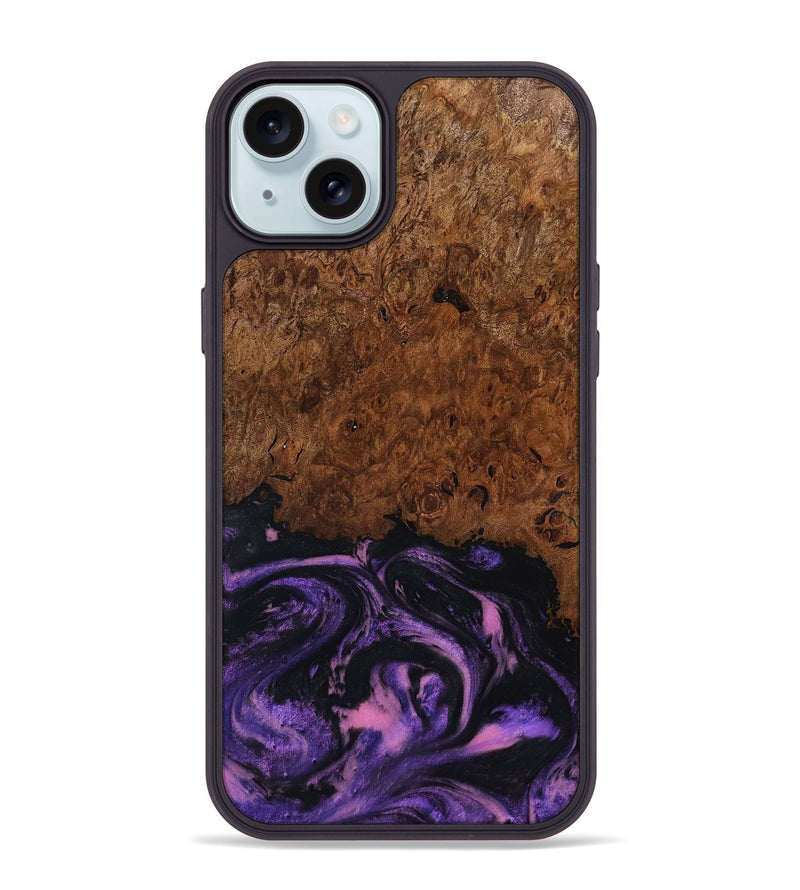 iPhone 15 Plus Wood Phone Case - Alexis (Purple, 801443)
