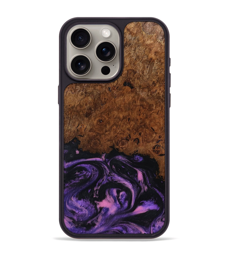 iPhone 15 Pro Max Wood Phone Case - Alexis (Purple, 801443)