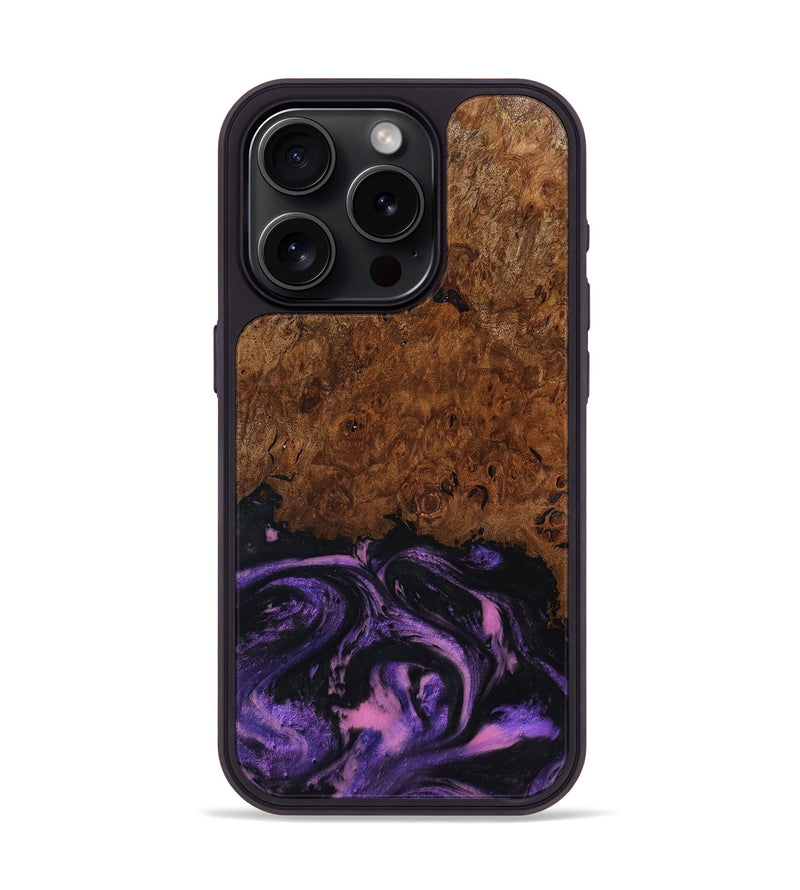 iPhone 15 Pro Wood Phone Case - Alexis (Purple, 801443)