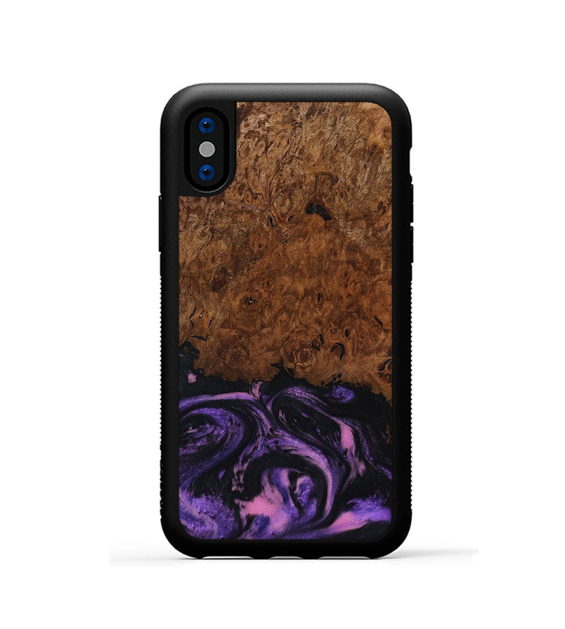 iPhone Xs Wood Phone Case - Alexis (Purple, 801443)