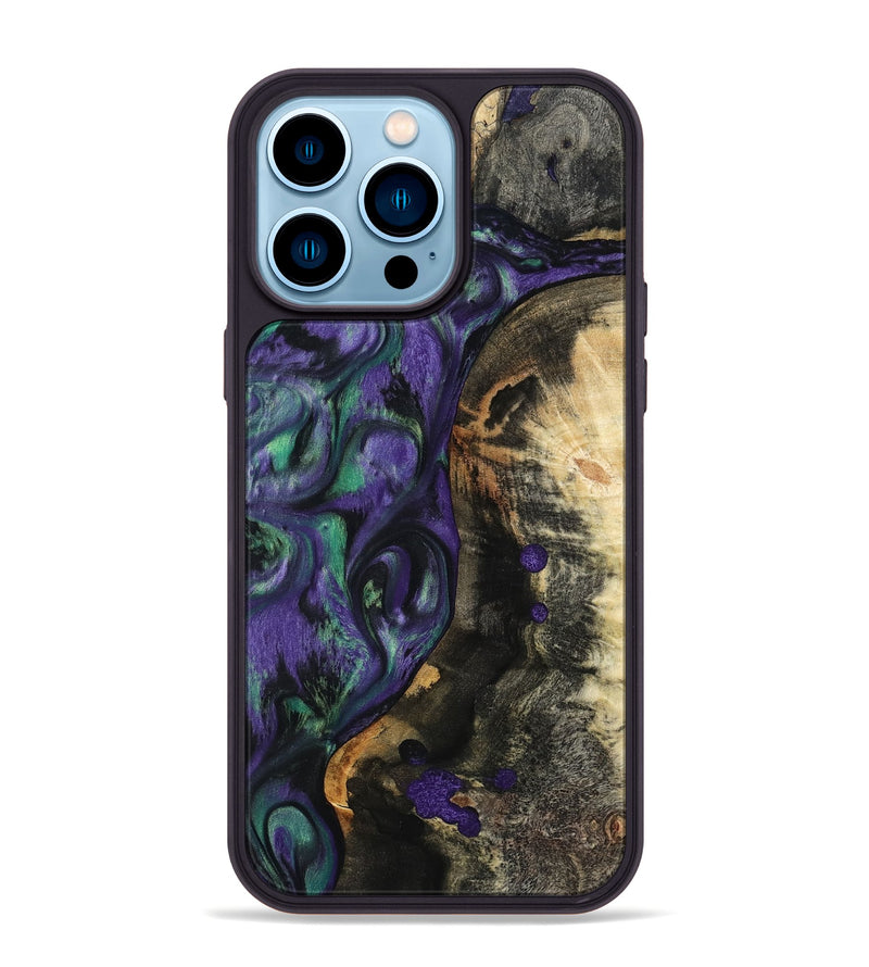 iPhone 14 Pro Max Wood Phone Case - Contina (Purple, 801444)