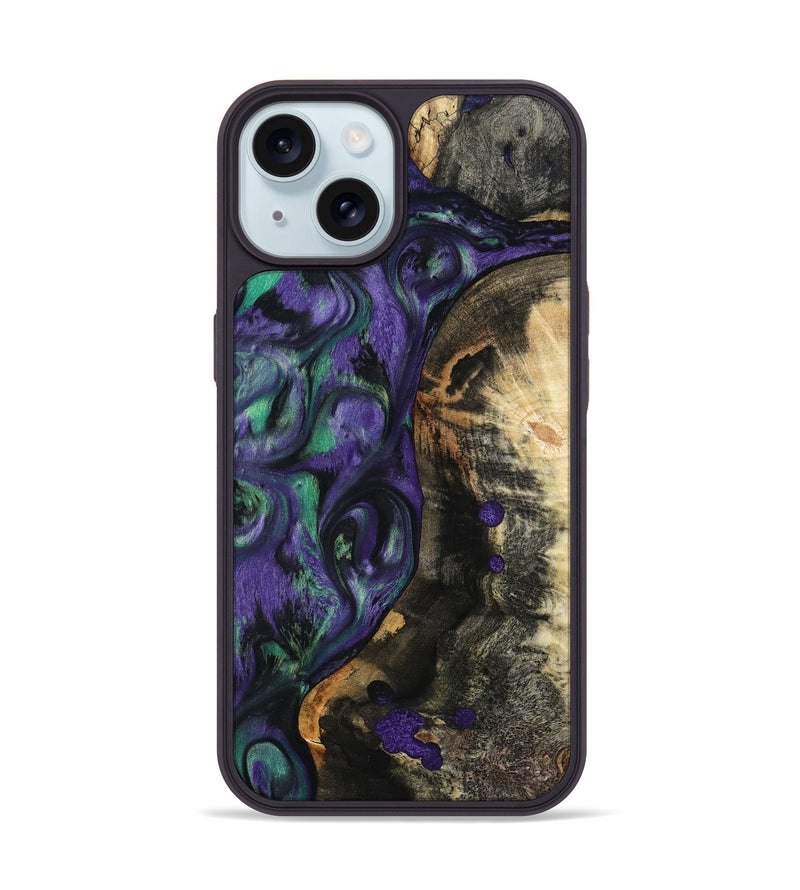 iPhone 15 Wood Phone Case - Contina (Purple, 801444)