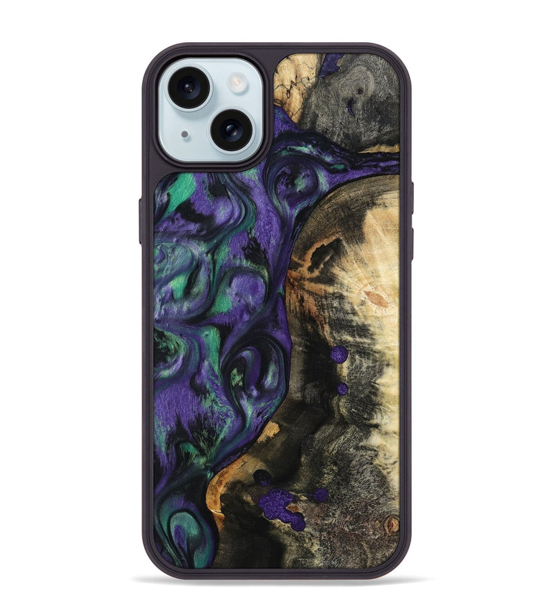 iPhone 15 Plus Wood Phone Case - Contina (Purple, 801444)