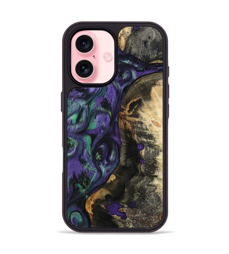 iPhone 16 Wood Phone Case - Contina (Purple, 801444)