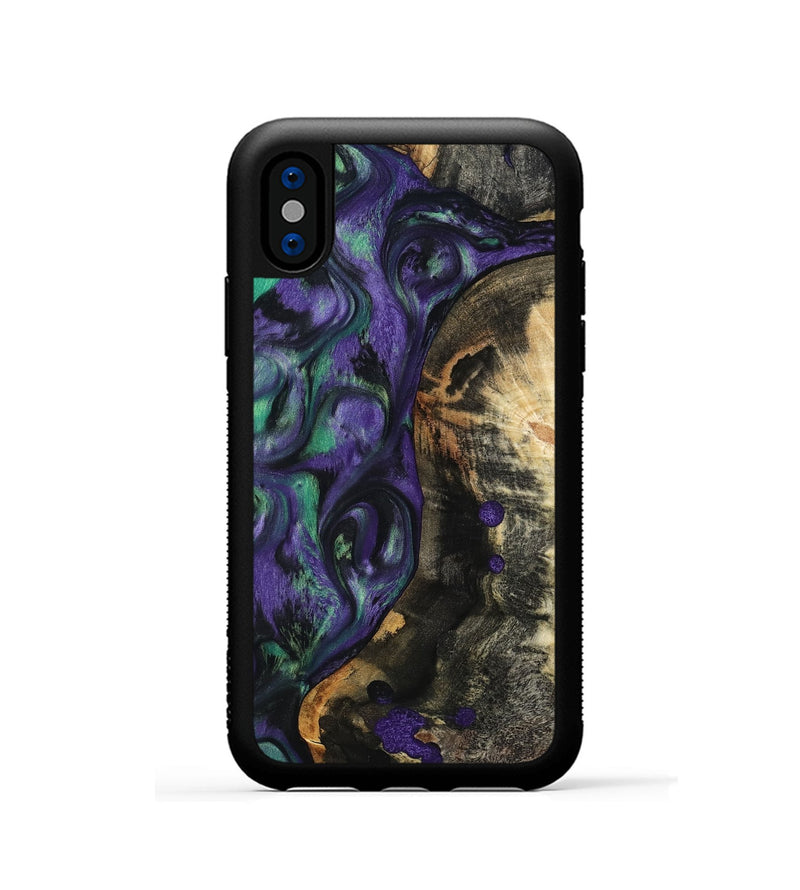 iPhone Xs Wood Phone Case - Contina (Purple, 801444)