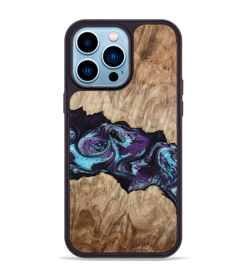 iPhone 14 Pro Max Wood Phone Case - Alyvia (Purple, 801445)