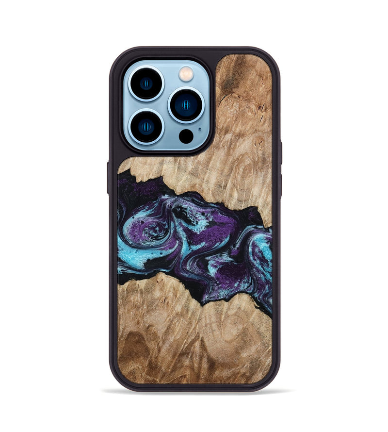 iPhone 14 Pro Wood Phone Case - Alyvia (Purple, 801445)