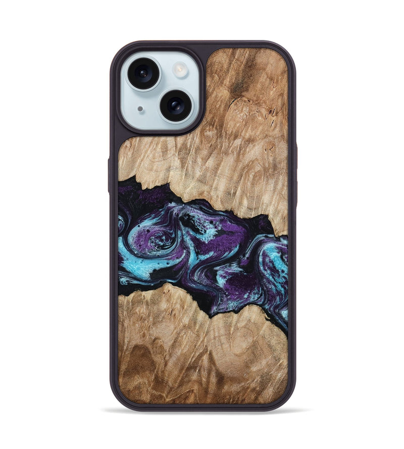 iPhone 15 Wood Phone Case - Alyvia (Purple, 801445)