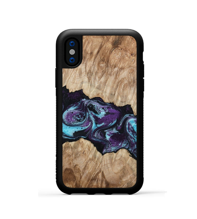 iPhone Xs Wood Phone Case - Alyvia (Purple, 801445)