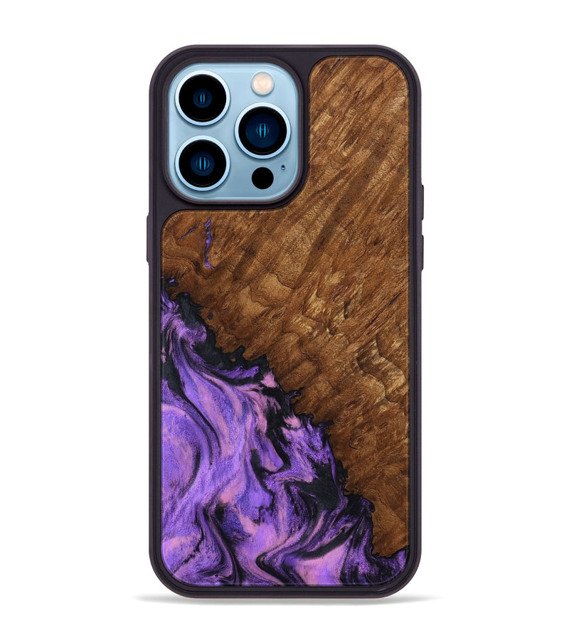 iPhone 14 Pro Max Wood Phone Case - Sheri (Purple, 801447)