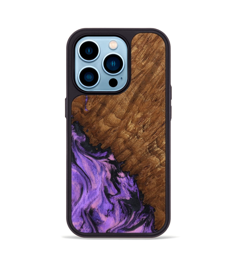iPhone 14 Pro Wood Phone Case - Sheri (Purple, 801447)