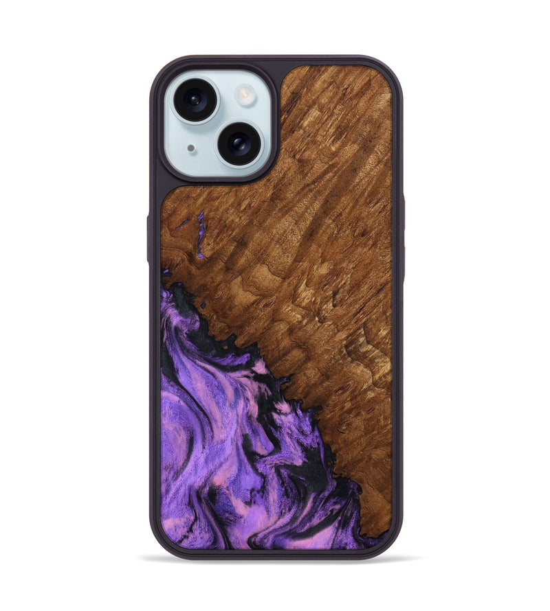 iPhone 15 Wood Phone Case - Sheri (Purple, 801447)