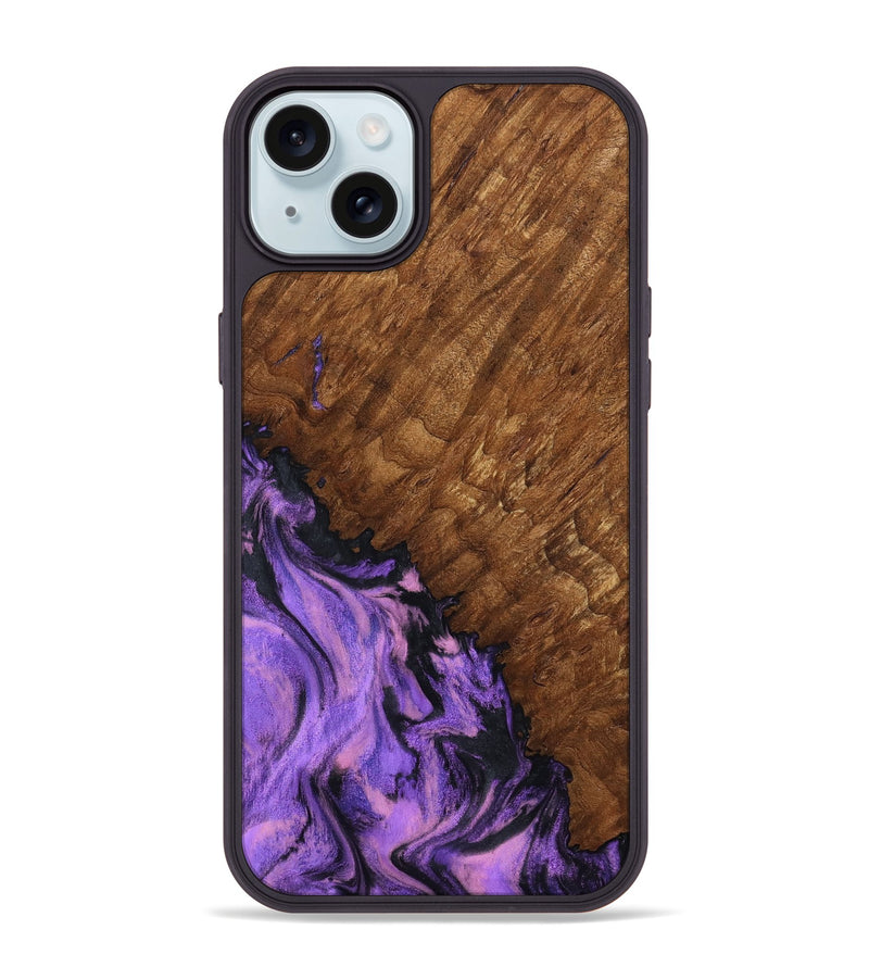 iPhone 15 Plus Wood Phone Case - Sheri (Purple, 801447)