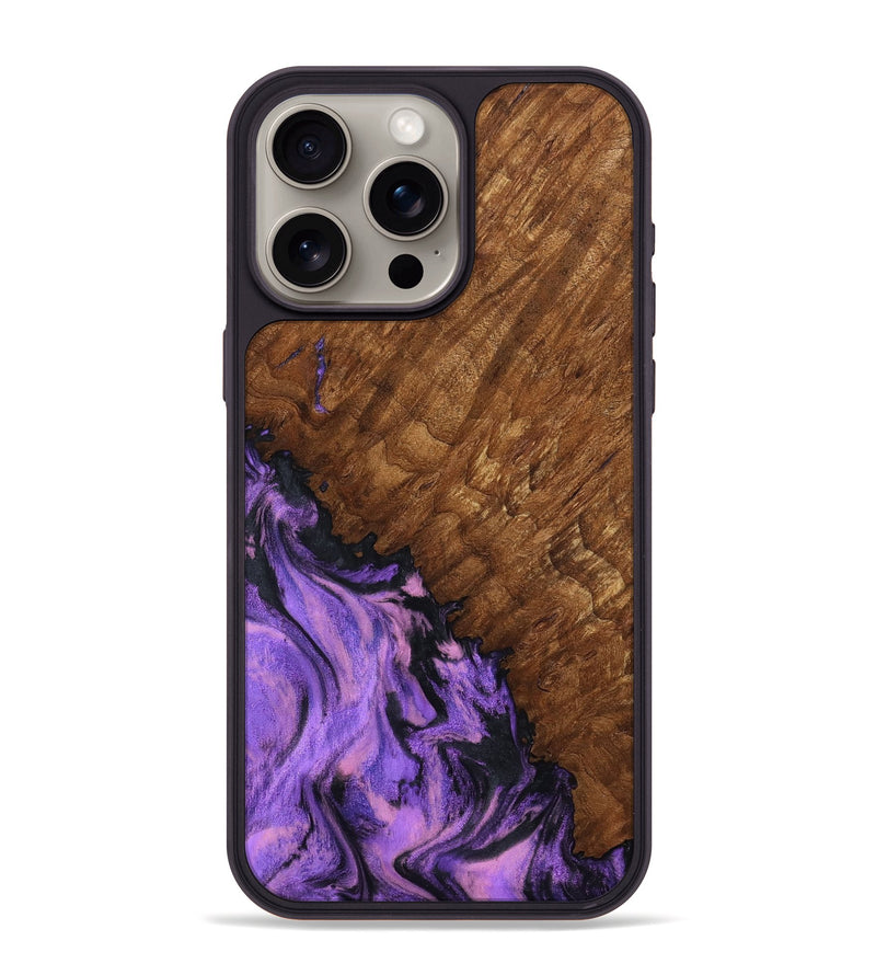 iPhone 15 Pro Max Wood Phone Case - Sheri (Purple, 801447)