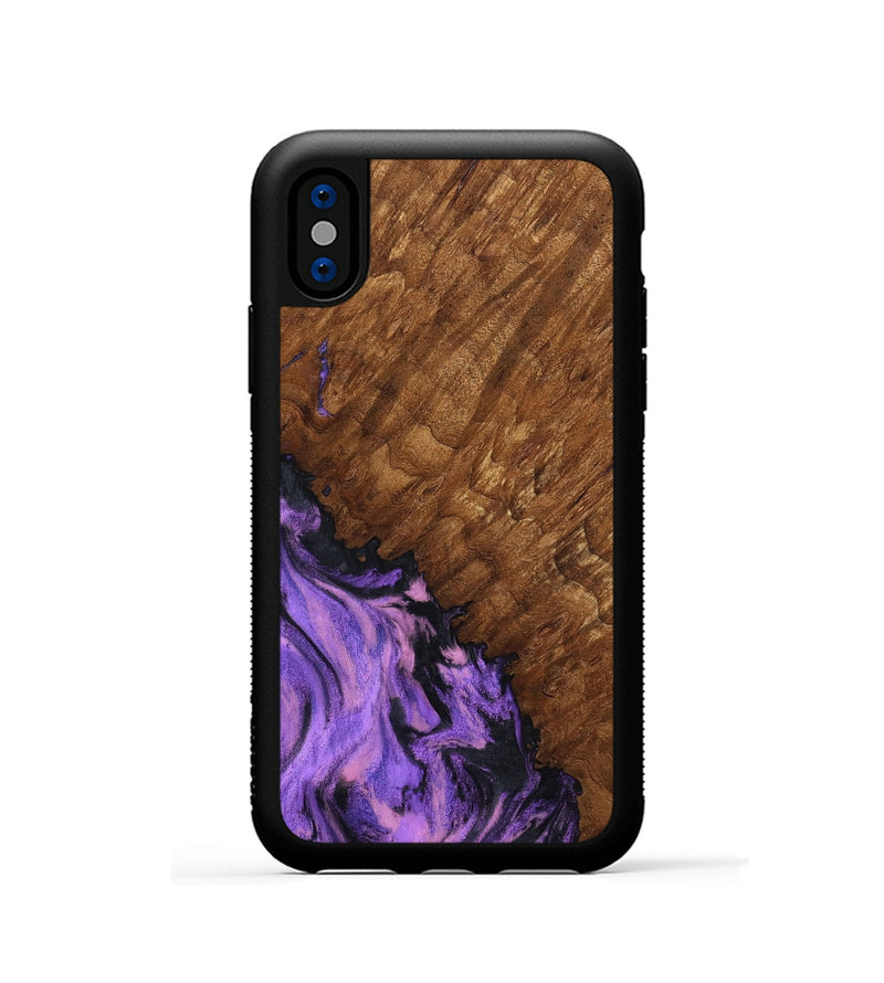 iPhone Xs Wood Phone Case - Sheri (Purple, 801447)