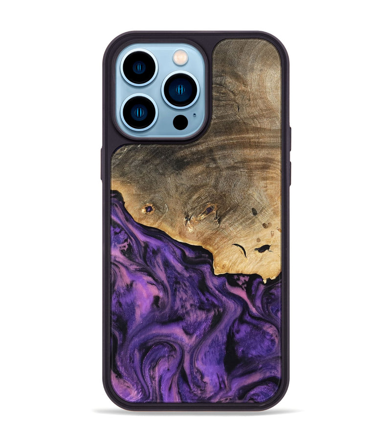 iPhone 14 Pro Max Wood Phone Case - Houston (Purple, 801449)