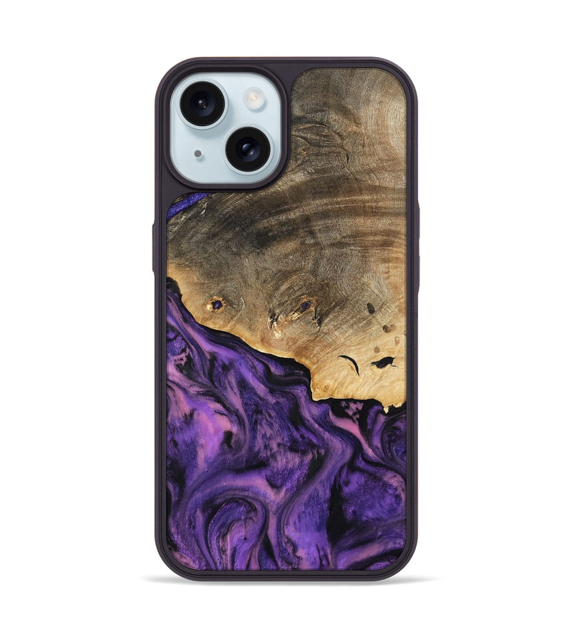 iPhone 15 Wood Phone Case - Houston (Purple, 801449)