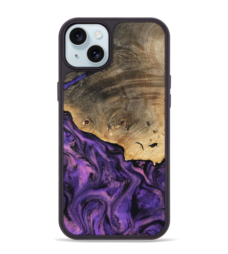 iPhone 15 Plus Wood Phone Case - Houston (Purple, 801449)