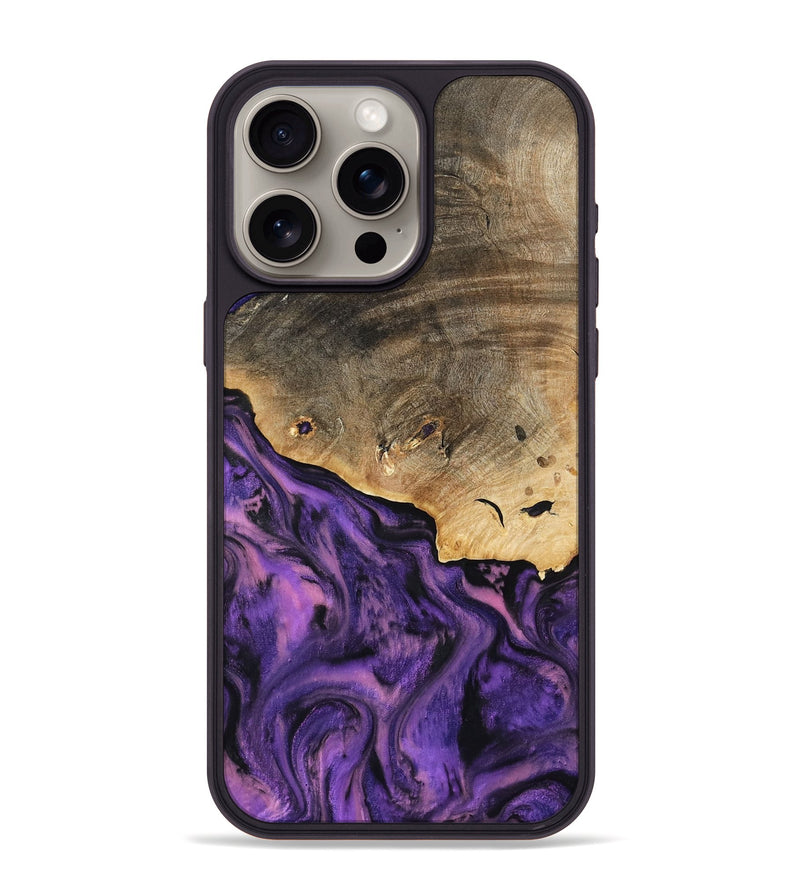 iPhone 15 Pro Max Wood Phone Case - Houston (Purple, 801449)