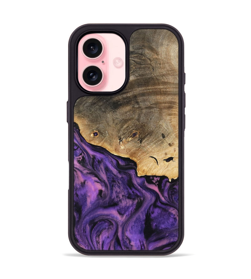 iPhone 16 Wood Phone Case - Houston (Purple, 801449)