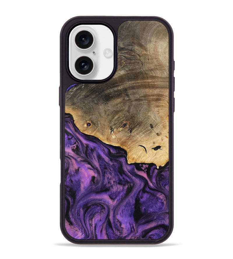 iPhone 16 Plus Wood Phone Case - Houston (Purple, 801449)