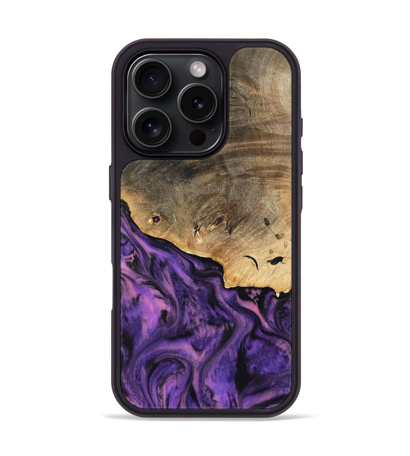 iPhone 16 Pro Wood Phone Case - Houston (Purple, 801449)