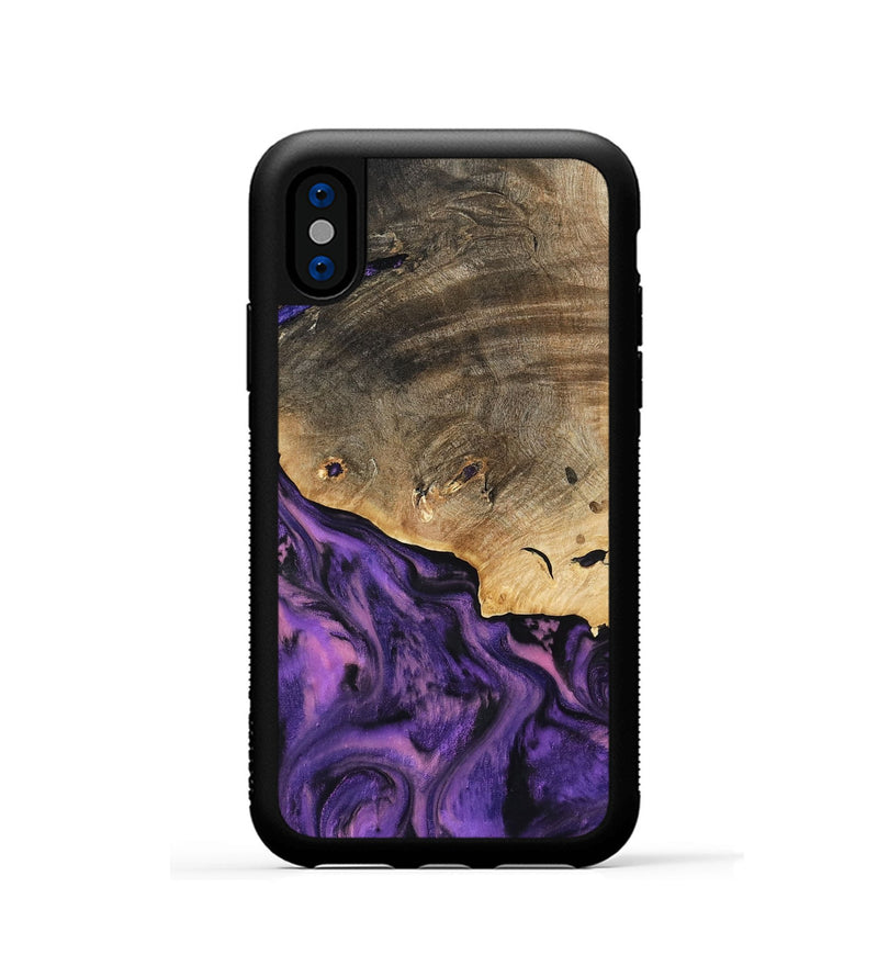 iPhone Xs Wood Phone Case - Houston (Purple, 801449)