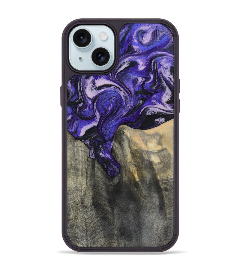 iPhone 15 Plus Wood Phone Case - Ivy (Purple, 801450)