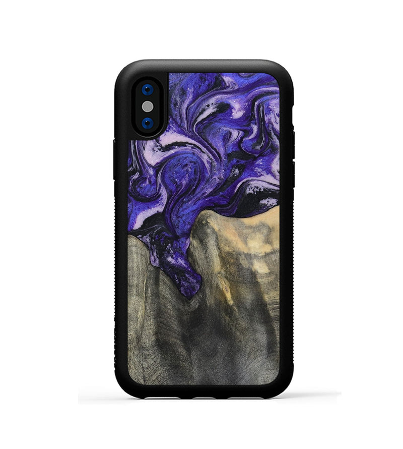 iPhone Xs Wood Phone Case - Ivy (Purple, 801450)
