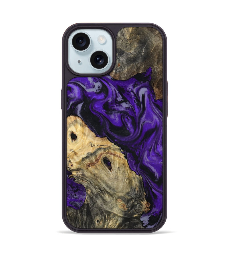 iPhone 15 Wood Phone Case - Tammie (Purple, 801451)