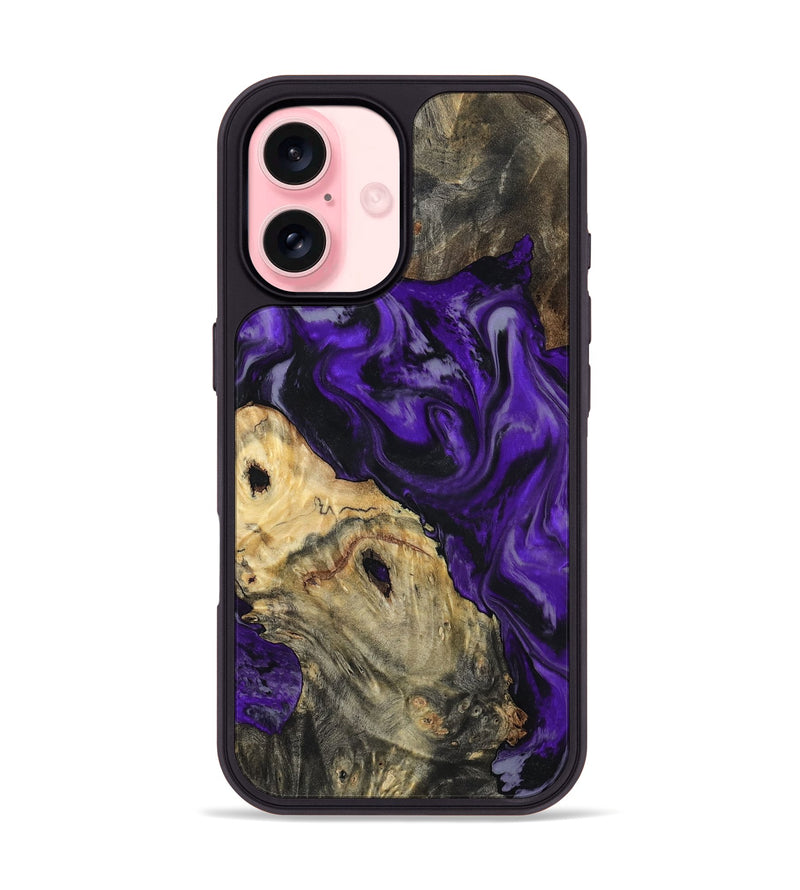 iPhone 16 Wood Phone Case - Tammie (Purple, 801451)