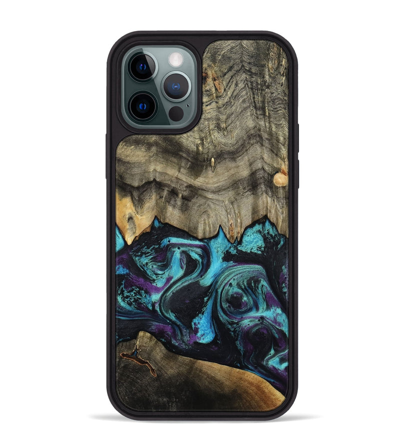 iPhone 12 Pro Max Wood Phone Case - Deena (Purple, 801454)
