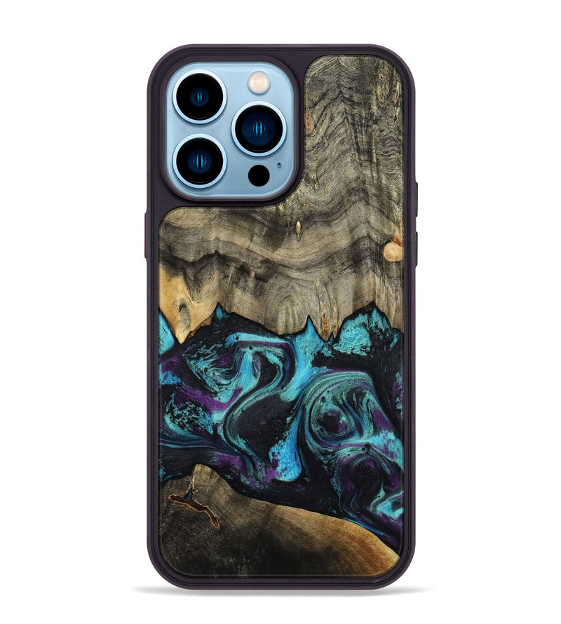 iPhone 14 Pro Max Wood Phone Case - Deena (Purple, 801454)