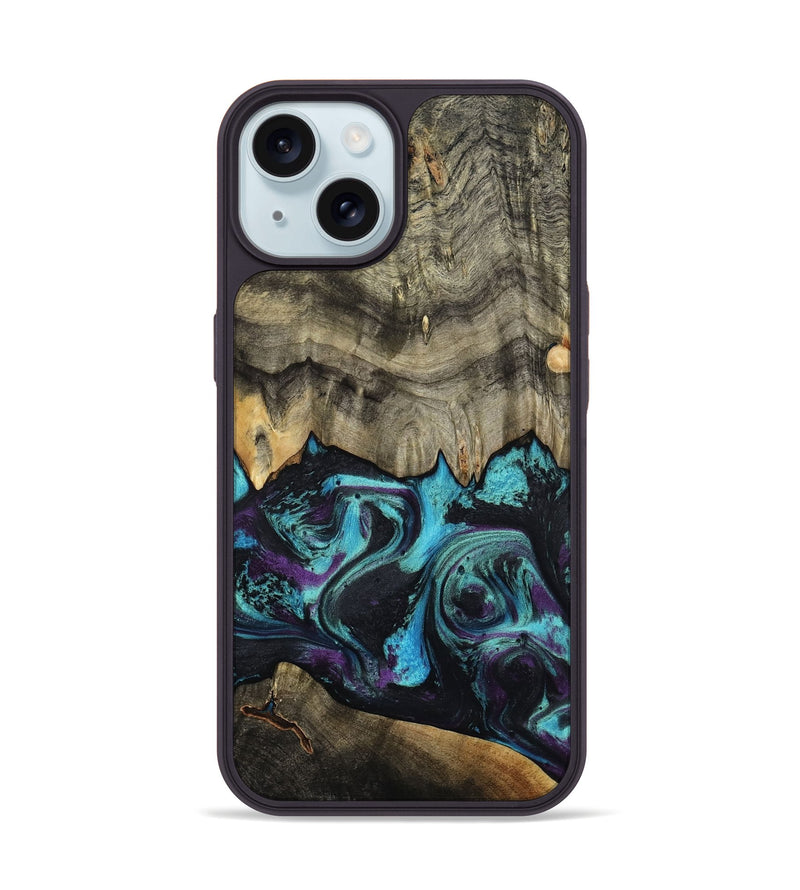 iPhone 15 Wood Phone Case - Deena (Purple, 801454)