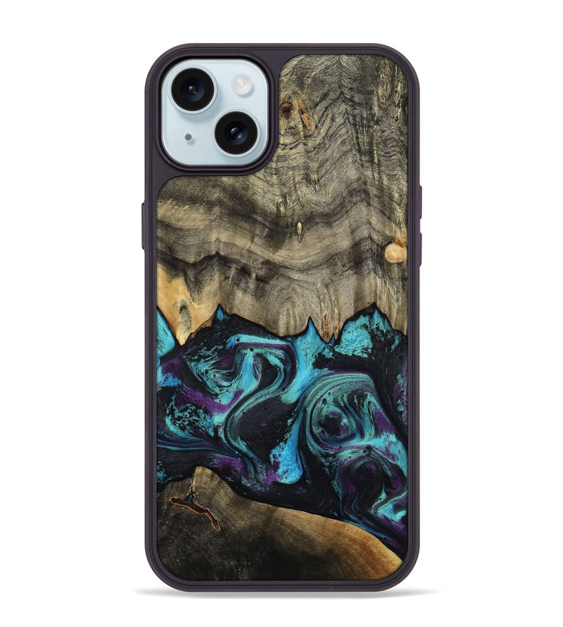 iPhone 15 Plus Wood Phone Case - Deena (Purple, 801454)