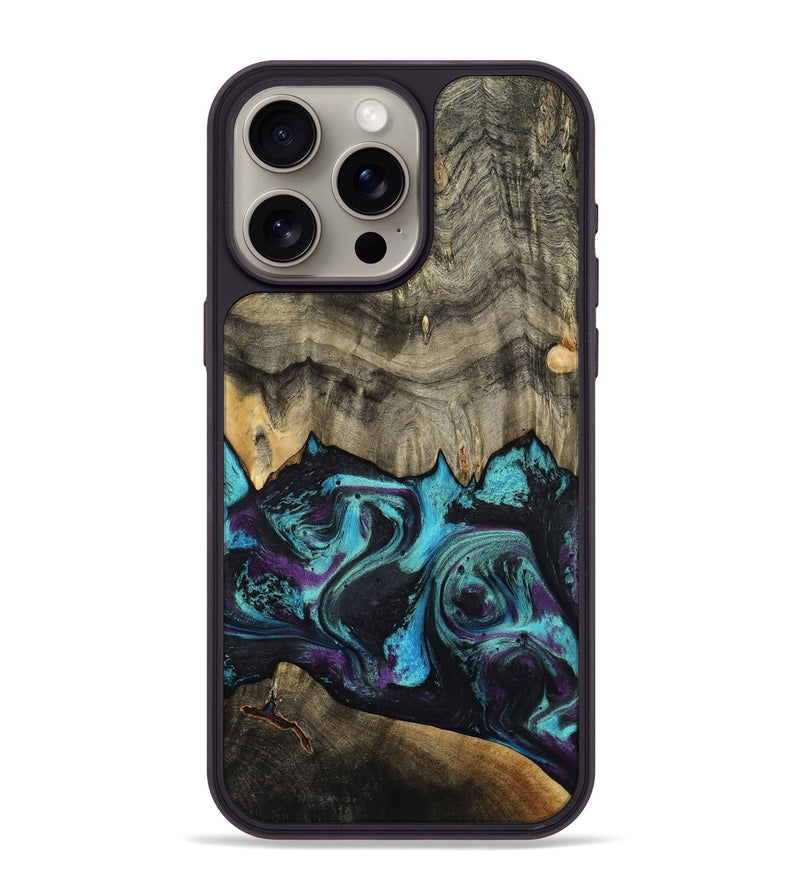 iPhone 15 Pro Max Wood Phone Case - Deena (Purple, 801454)