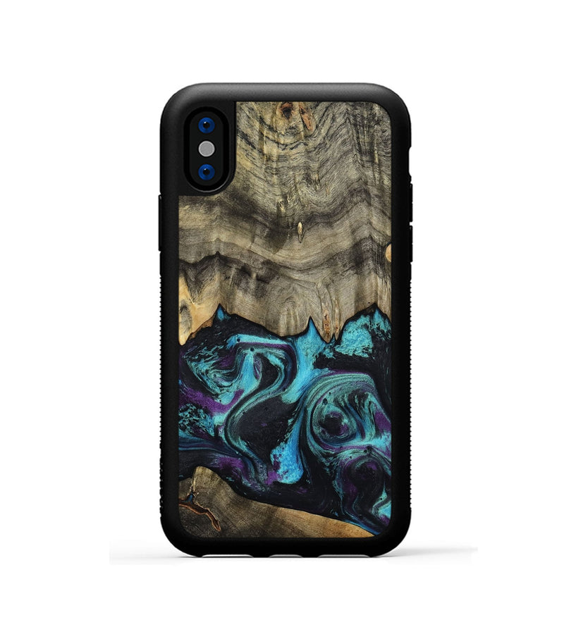 iPhone Xs Wood Phone Case - Deena (Purple, 801454)